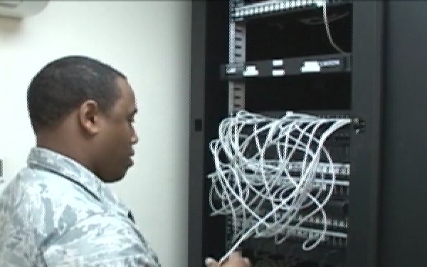 380th ECS Installing Phones in New Dorms Package