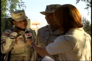 Pam Elliot with Indiana Soldiers