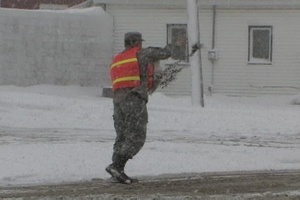 N.D. National Guard Traffic Control, Sanding Intersection