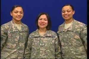Pfc. Turner, Pfc. Johnson and Chief Warrant Officer Olga