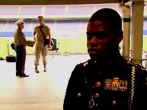 JROTC Watchs Battle Color Detachment During Marine Week