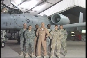 Live shot from Kandahar Afghanistan to Baltimore Ravens stadium