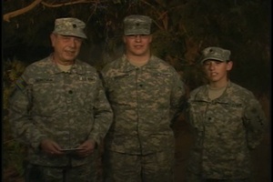 Lt. Col. Donovan, Pfc. Aaron Niemann and Spc. Melissa Helton