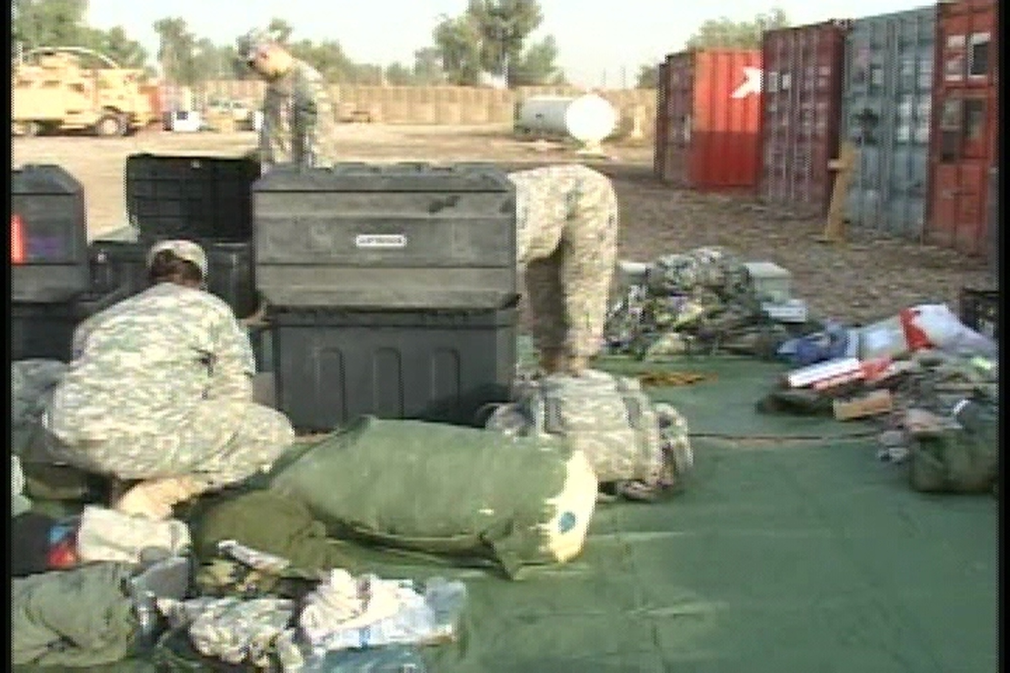 Package about Third Brigade, First Cavalry Division Soldiers laying out a connex for a final inspection. Produced by Sgt. Angela Widener.