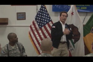 Gov. Arnold Schwarzenegger Visits California Unit in Iraq