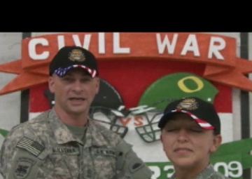 Lt. Lang, 1st Sgt. Mcnamarra ducks