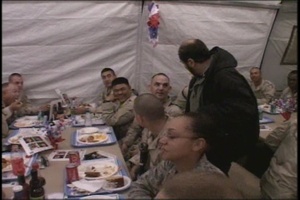 Look Live: USO Entertainers Eat Dinner with Troops