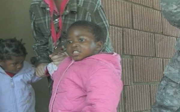 U.S. Military Service Members Visit a Childcare Center