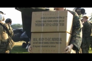 Marines Deliver MREs to Haitians