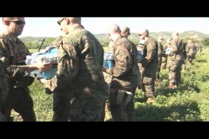CH-53 E Lands in Cortes De Fer for a Food and Water Drop