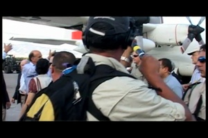 Secretary of State Visits Haiti Airport