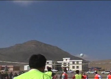 Volleyball Game Between Turkish Soldiers and Afghan Youth