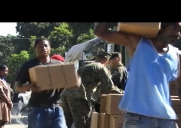Marines Deliver MREs in Petit Goave, Haiti