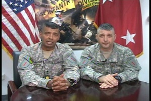 Maj. Gen. Brooks, Command Sgt. Maj. Champagne Armed Forces Day