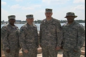 Staff Sgt. Sealey, Master Sgt. Bascio, Lt. Col. Smith and Sgt. 1st Class Co