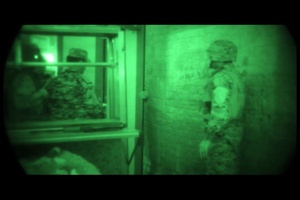 Iraqi Federal Police Officers Install Metal Detectors