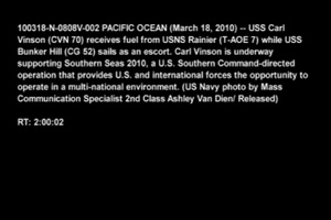 USS Carl Vinson Receives Fuel from USNS Rainier