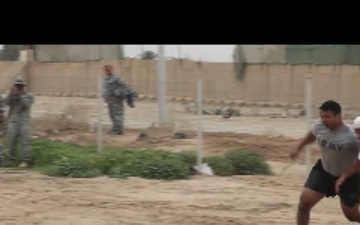 U.S. Soldiers and Iraqi Federal Police Play a Recreational Soccer Game