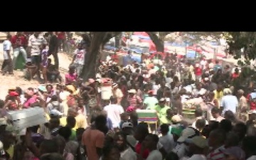 Haiti Food Distribution at Petionville Club Displacement Camp