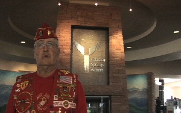 Warrior Games Staff and Marine Corps League Members Greet Warrior Games Ath