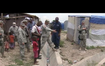 Maj. Gen. Trombitas Visits Haiti's Internally Displaced Persons Camp