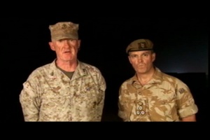 Marine Maj. Gen. Richard Mills and British Army Brig. George Norton - ITN