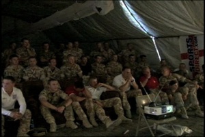 British Service Members Watch World Cup Match