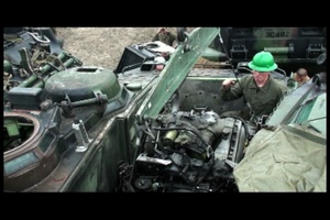 Marines Replace a Transmission on an Amphibious Assault Vechicle in Peru
