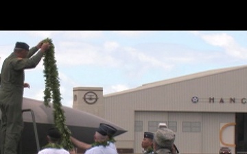 F-22 Pilot Given Lei During 154th Wing Ceremony