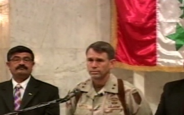 Maj. Gen. Batiste Tikrit Press Conference, Part 1