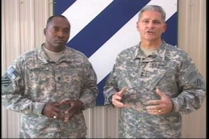 Maj. Gen. Tony Cucolo and Command Sgt. Maj. Jesse Andrews