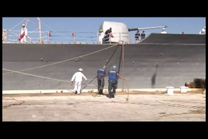 Guided Missile Cruiser USS Hue City (CG 66) Returns to Naval Station Maypor