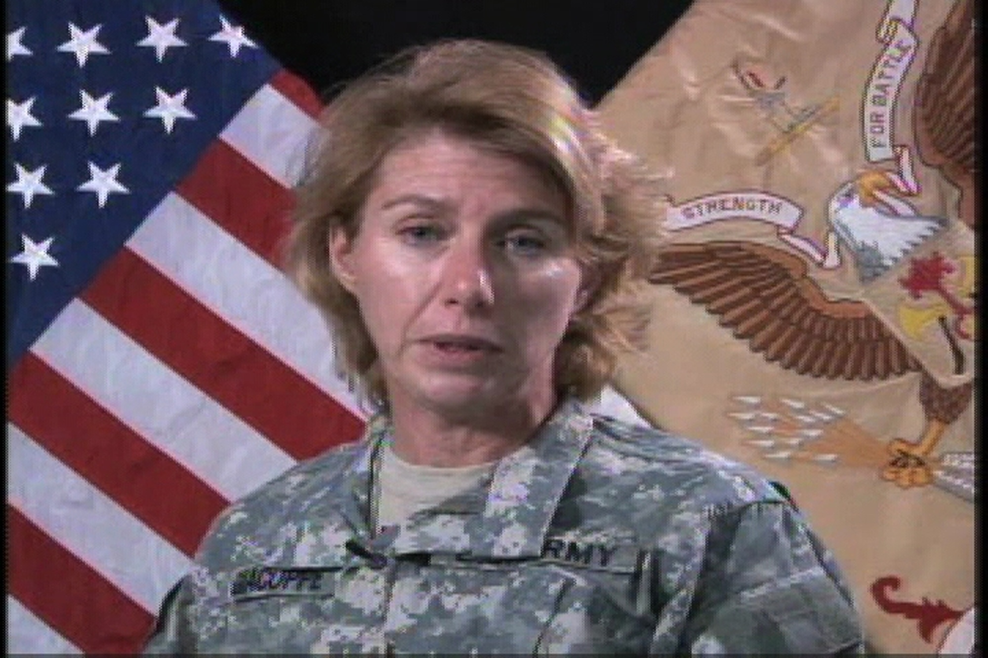 Lt. Col. Giulia Giacoppe, talks to a Beaumont Enterprise reporter in Beaumont, Texas, about her unit in Beaumont, their mission to support USD-Center, her Reserve unit heading back home early and keeping up with the news from back home while deployed as well as their return home to Fort Hood.