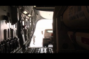 Helium Truck Loaded onto C-17 Globemaster