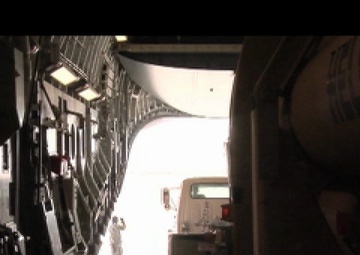 Helium Truck Loaded onto C-17 Globemaster
