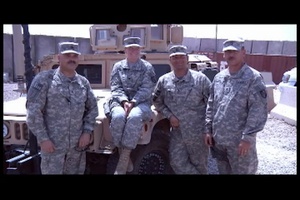 Spc. Tara Anderson, SSgt. Shawn Earl, CWO Andy Lovejoy and SSgt. Brian Zins