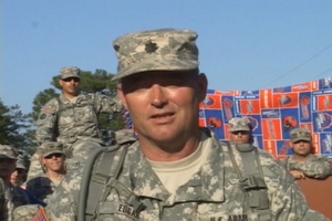 Deploying Idaho Army National Guard Soldiers Cheer for Boise State Broncos