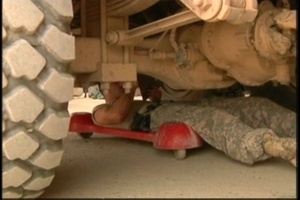 Soldiers Maintain Vehicles