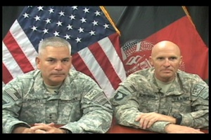 Maj. Gen. John Campbell and Command Sgt. Maj. Scott Schroeder