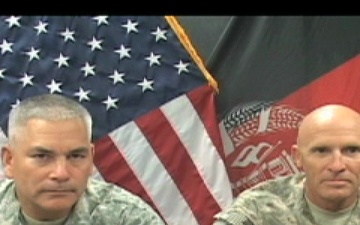 Maj. Gen. John Campbell and Command Sgt. Maj. Scott Schroeder