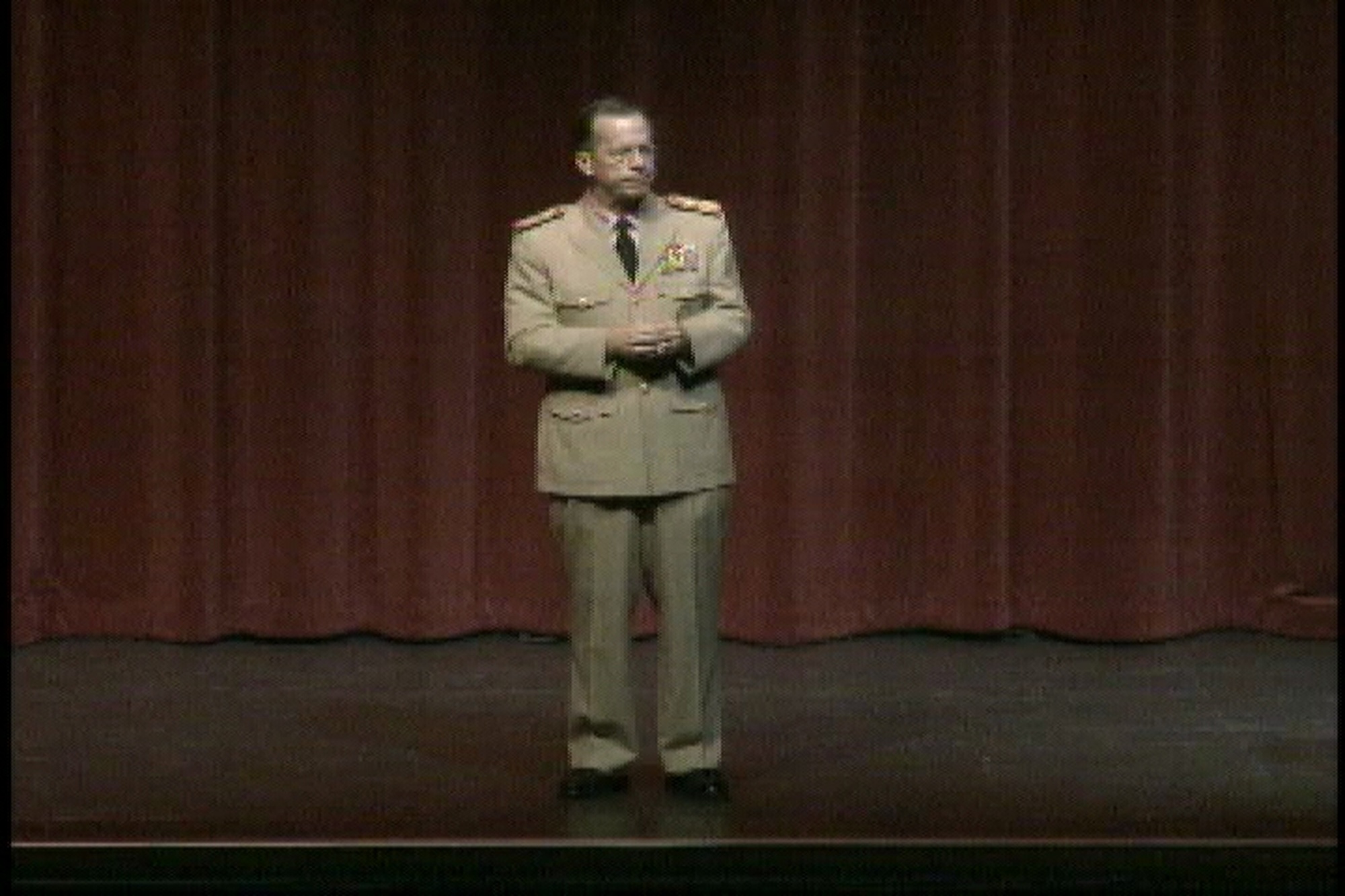 B-roll of Chairman of the Joint Chiefs of Staff, Adm. Mike Mullen speaking to an audience at Texas A&M University on Sept. 30. Part 6 of 7.