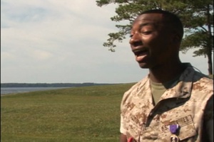 CLB-6 Awards LCpl Malone with Purple Heart