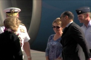 Secretary of State Hillary Rodham Clinton Arriving in Hawaii