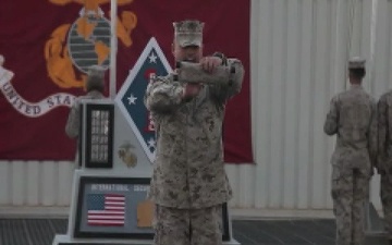 Colors and Memorial Ceremony 1st Marine Division (Forward) at Camp Leatherneck