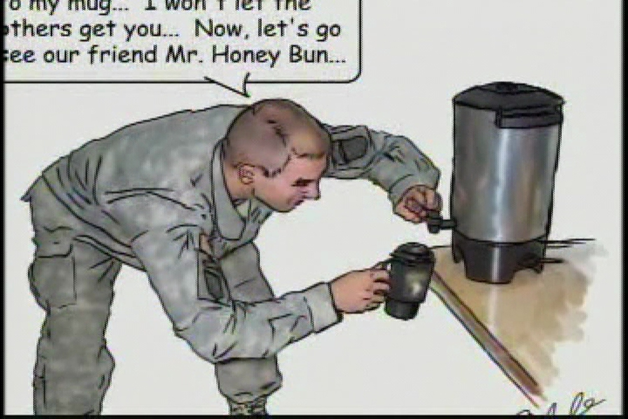 Service members share stories of deployment life in different ways. Army Sgt. Nondice Thurman tells us more about one Soldier’s comic book on deployment. There are sound bites from Staff Sgt. A.J. Merrifield, cartoonist, Fort Hood, Texas and Lt. Col. Les’ Melnyk, USFI Historian, New York City, N.Y. Produced by Staff Sgt. Nondice Thurman, 209th BOD/AFN-Iraq.