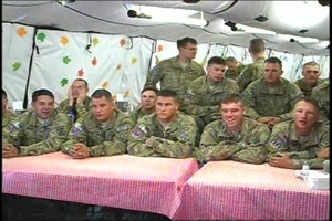 Task Force Storm Service Members Watch Thanksgiving Football