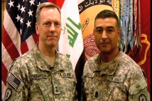 Maj. Gen. Bernard Champoux and Command Sgt. Maj. Frank Leota