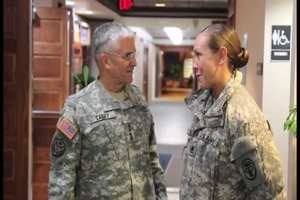 Chief of Staff of the Army interviews Staff Sgt.  Goforth