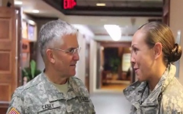 Chief of Staff of the Army interviews Staff Sgt.  Goforth