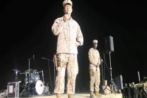 The Commandant and the Sgt. Maj. of the Marine Corps visit Helmand Province for a Christmas Eve Dinner